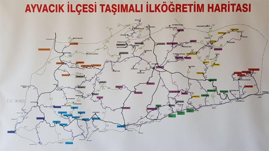 Ayvacık İlçesi Köyleri ve Taşımalı Eğitim Haritası